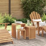 vidaXL Set de Tables Gigognes 3 Pièces en Bois Massif Teck