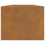 Brasero vidaXL avec rangement pour bûches 160x45x35 cm en acier weathering
