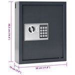 vidaXL Coffre-fort à serrure à clavier Gris gunmetal Acier  Chrome Moyen
