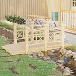 vidaXL Pont de jardin avec garde-corps 150x67x56cm bois massif épicéa