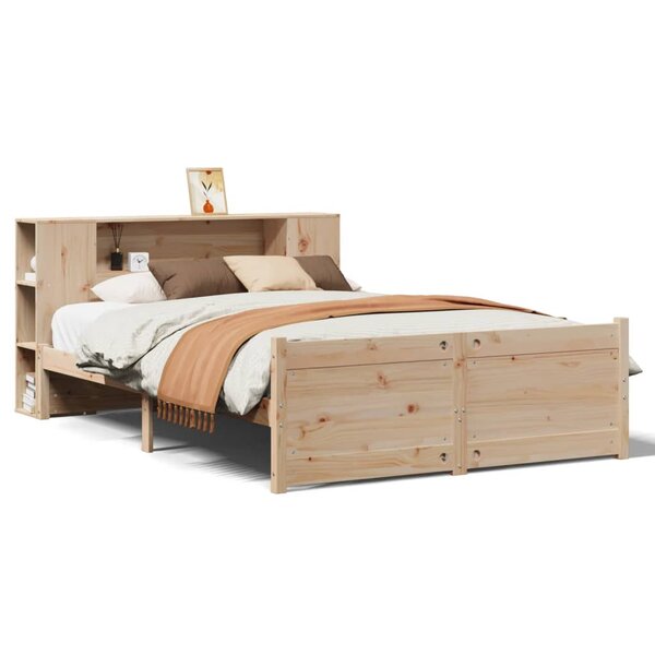 vidaXL Lit bibliothèque sans matelas 120x190 cm bois de pin massif