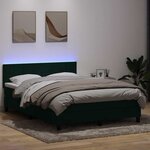 vidaXL Sommier à lattes de lit et matelas et LED vert foncé 160x220cm velours