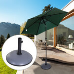 Pied de parasol rond base de lestage parasol Ø 45 x 36H cm poids net 20 Kg ciment PVC gris noir