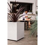 EDA Pot carré Graphit - 39 x 39 x 43 cm - Contenance 35 L - Blanc cérusé