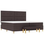 vidaXL Lit à Ressorts avec Matelas & Banquette Marron Foncé 200x200 cm Tissu