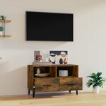 vidaXL Meuble TV Chêne fumé 80x36x50 cm Bois d'ingénierie