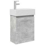 vidaXL Meuble de salle de bain avec robinet Gris béton