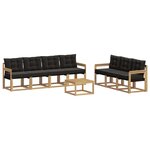 vidaXL Ensemble de canapés d'extérieur 8 pc Blanc et noir