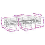 vidaXL Salon de jardin 8 Pièces bois massif sapin de douglas