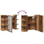 vidaXL Armoire à miroir de salle de bain vieux bois bois d'ingénierie
