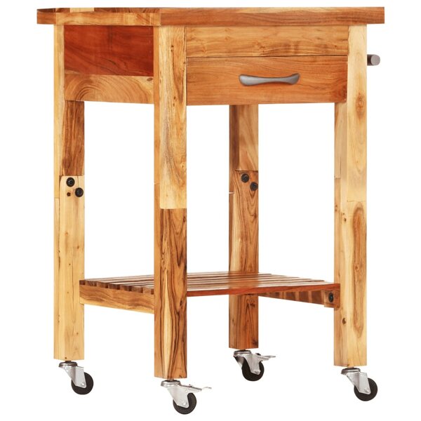 vidaXL Chariot de cuisine 55x55x89 cm bois massif d'acacia