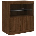 vidaXL Buffet avec lumières LED chêne marron 60x37x67 cm