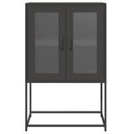 vidaXL Buffet haut noir 68x39x107 cm acier