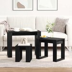 vidaXL Tables gigognes 3 Pièces Chêne noir Bois d'ingénierie