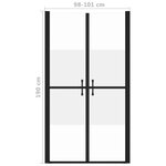 vidaXL Porte de douche ESG demi-dépoli (98-101)x190 cm