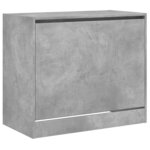 vidaXL Armoire à chaussures gris béton 80x42x69 cm bois d'ingénierie