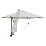 vidaXL Parasol Déporté Sable Polyester  Aluminium Grand Pliable
