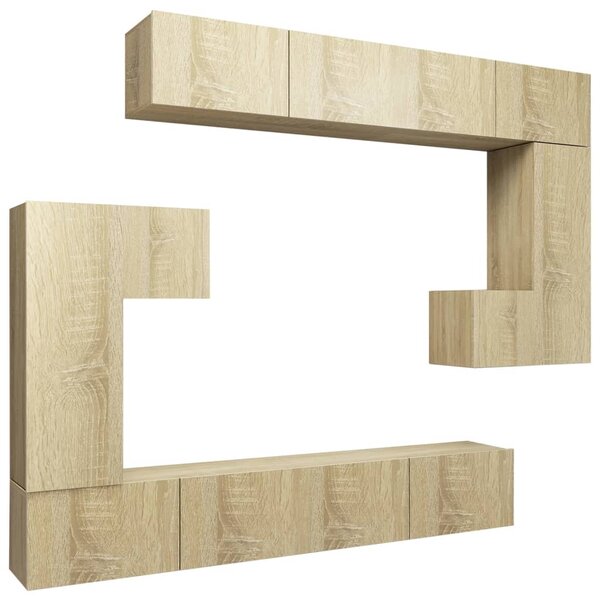 vidaXL Ensemble de meubles TV 8 Pièces Chêne sonoma Bois d'ingénierie