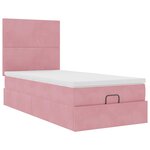 vidaXL Cadre de lit ottoman avec matelas rose 90x200 cm velours