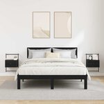 vidaXL Cabinet de chevet avec tiroir 2 Pièces Chêne noir 35 x 30 x 51 cm