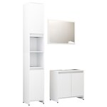 vidaXL Ensemble de meubles de bain 3 Pièces Blanc Bois d'ingénierie