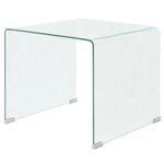 vidaXL Table basse 49 5 x 50 x 45 cm Verre trempé Transparent
