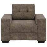 vidaXL Fauteuil avec coussin Gris foncé Faux cuir