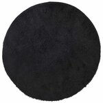 vidaXL Tapis shaggy à poils longs NAVARRA noir 120x120 cm polyester