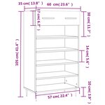 vidaXL Armoire à chaussures blanc 60x35x105 cm bois d'ingénierie