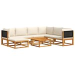 vidaXL Salon de jardin avec coussins 8 Pièces bois massif d'acacia