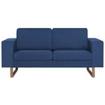 vidaXL Ensemble de canapé 2 Pièces Tissu Bleu
