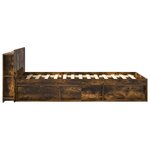 vidaXL Cadre de lit avec rangement Chêne fumé 90 x 190 cm