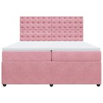 vidaXL Sommier à lattes de lit avec matelas Rose 200x200 cm Velours