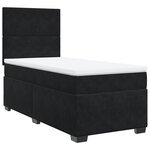 vidaXL Sommier à lattes de lit avec matelas Noir 90x190 cm Velours