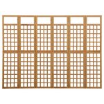 vidaXL Cloison de séparation à 6 panneaux/treillis bois sapin massif