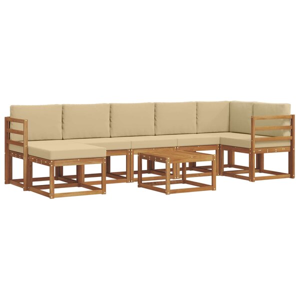 vidaXL Ensemble de canapés d'extérieur 8 pc Naturel et Beige