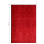 vidaXL Paillasson lavable Rouge 120x180 cm