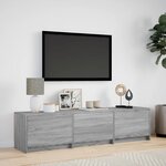 vidaXL Meuble TV avec LED sonoma gris 165x34x40 cm bois d'ingénierie