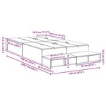 vidaXL Cadre de lit avec rangement Gris béton 226.5 x 120 x 31.5 cm