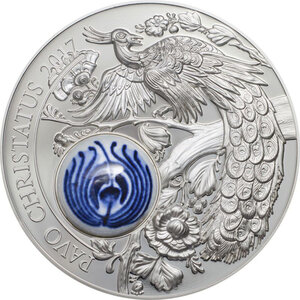 Pièce de monnaie en Argent 10 Dollars g 50 Millésime 2017 Royal Delft PAVO CHRISTATUS