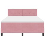 vidaXL Lit à ressorts rose avec matelas 140x190 cm en velours