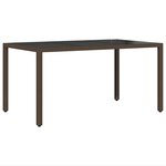 Ensemble de Salle à Manger de Jardin en 5 Pièces avec Coussins en Poly Rattan Marron