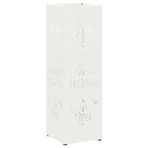 vidaXL Porte-parapluie avec stockage Blanc 15 5 x 15 5 x 49 cm Métal