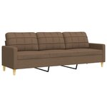 vidaXL Ensemble de canapés 3 Pièces marron tissu