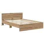 vidaXL Cadre de lit Chêne artisanal 140 x 200 cm Bois d'ingénierie
