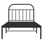 vidaXL Cadre de lit métal sans matelas avec tête de lit noir 107x203cm