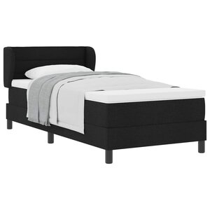 vidaXL Lit à ressorts avec matelas Noir 100 x 200 cm tissu