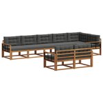 vidaXL Ensemble de canapés d'extérieur 8 pc Naturel et Anthracite