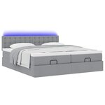 VidaXL Cadre de lit ottoman et matelas gris clair 200x200cm tissu
