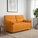 vidaXL Canapé 100  polyester  cadre en métal  MDF  Contreplaqué